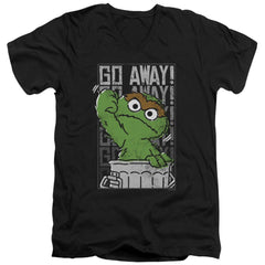 Sesame Street Go Away Men's 30/1 Cotton Slim V-Neck T-Shirt