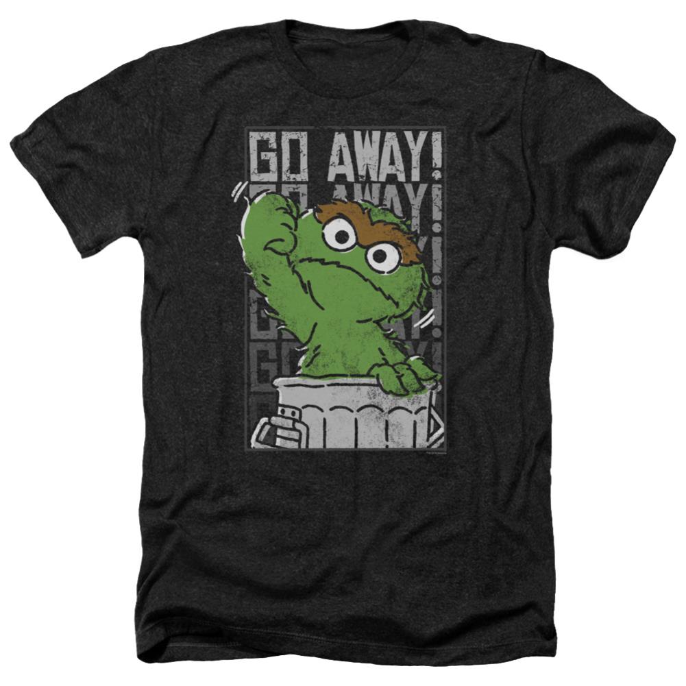 Sesame Street Go Away Men's 30/1 Heather 60 40 Poly Short-Sleeve T-Shirt
