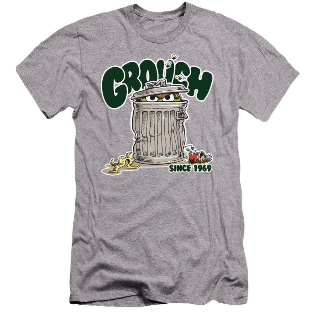 Sesame Street Grouch Men's Ultra-Soft 30/1 Cotton Slim Short-Sleeve T-Shirt