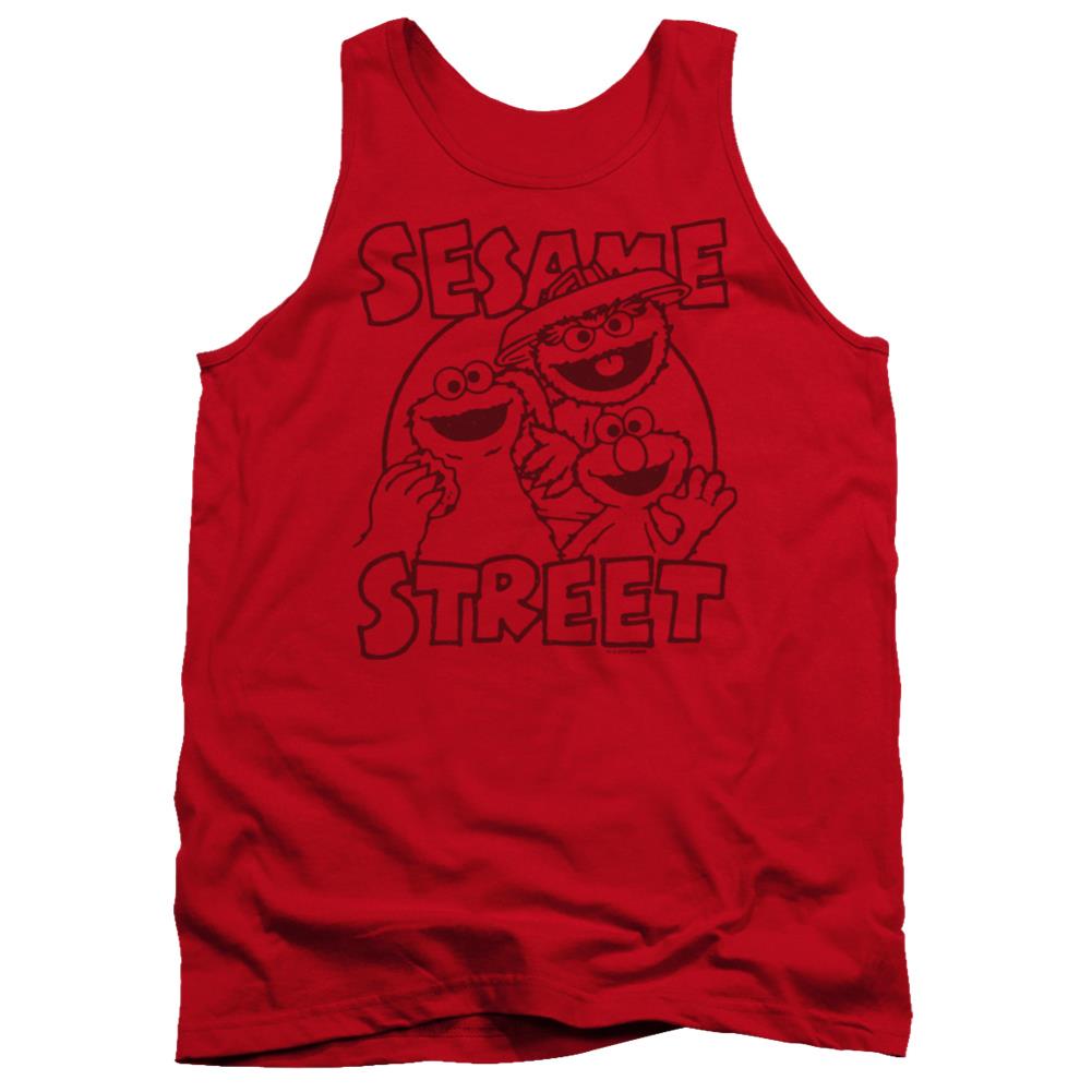 Sesame Street Group Crunch Men's 18/1 Cotton Tank Top