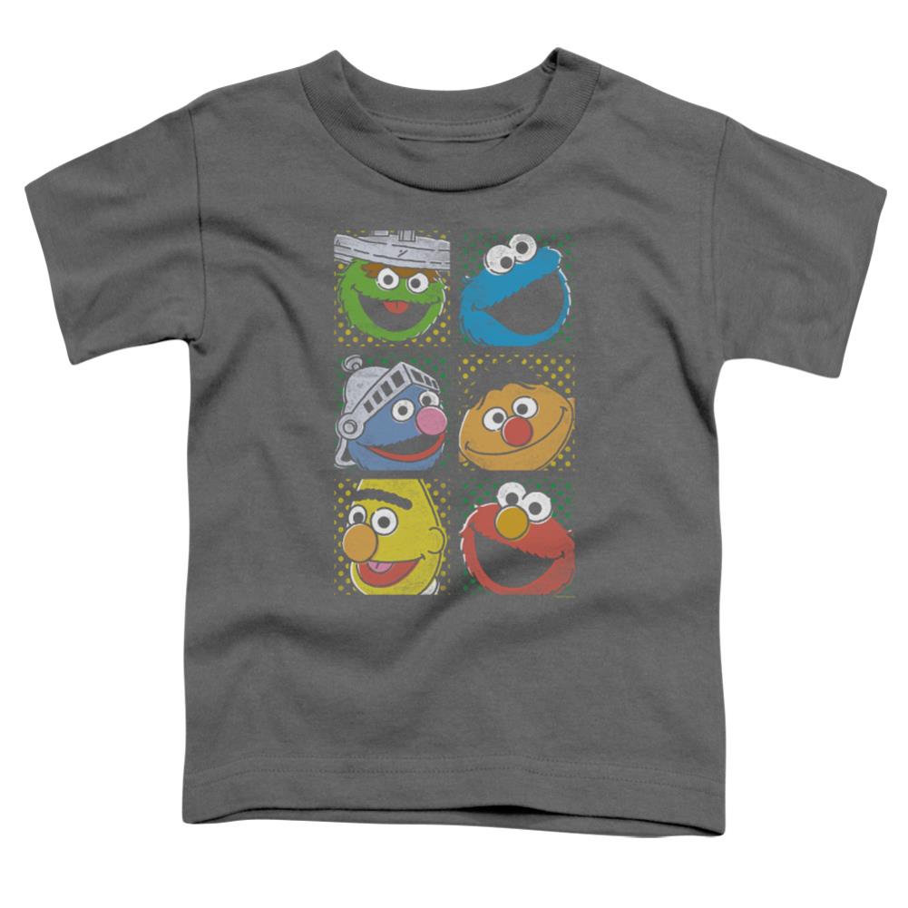 Sesame Street Group Squares Toddler 18/1 Cotton Short-Sleeve T-Shirt