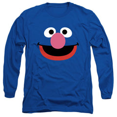 Sesame Street Grover Face Men's 18/1 Cotton Long-Sleeve T-Shirt