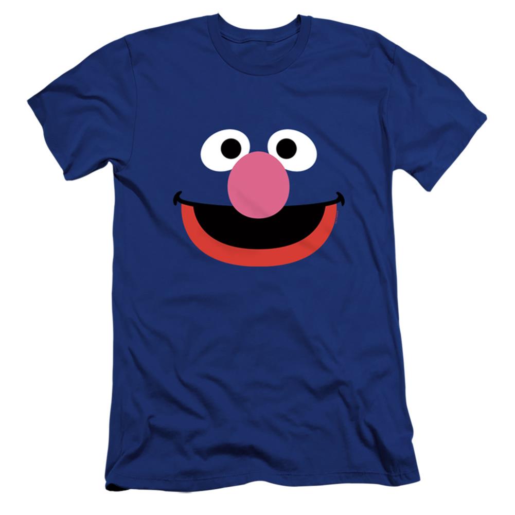 Sesame Street Grover Face Men's Ultra-Soft 30/1 Cotton Slim Short-Sleeve T-Shirt