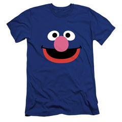 Sesame Street Grover Face Men's Ultra-Soft 30/1 Cotton Slim Short-Sleeve T-Shirt
