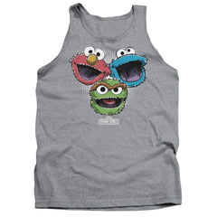 Sesame Street Halftone Heads Men's 18/1 Cotton Tank Top