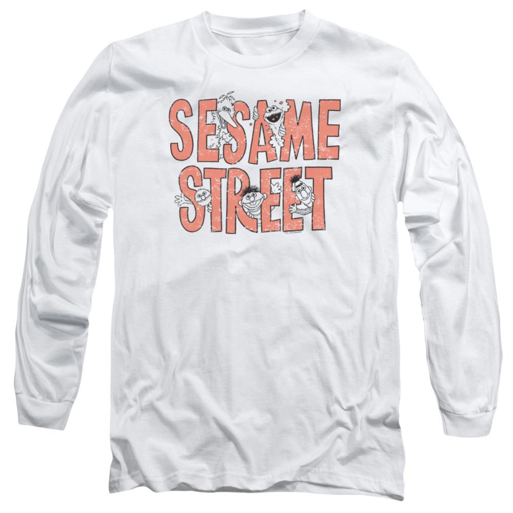 Sesame Street In Letters Men's 18/1 Cotton Long-Sleeve T-Shirt