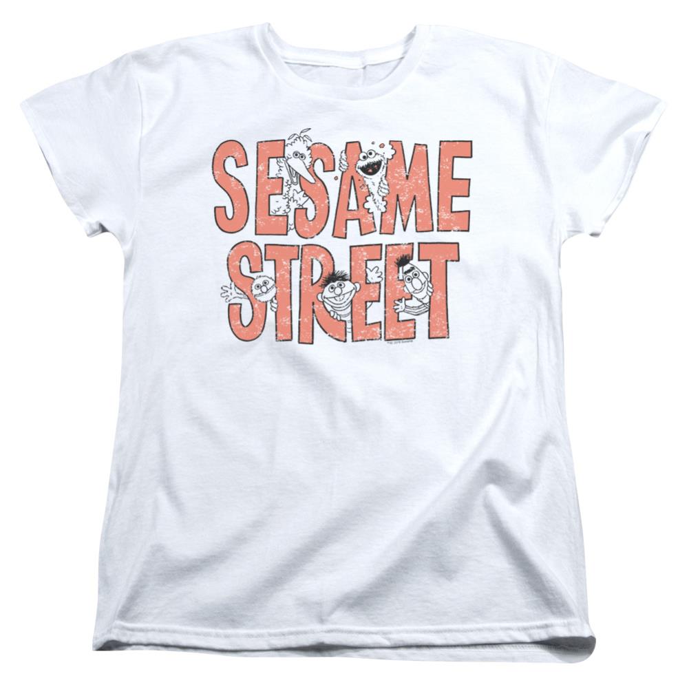 Sesame Street In Letters Women's 18/1 Cotton Short-Sleeve T-Shirt