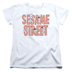 Sesame Street In Letters Women's 18/1 Cotton Short-Sleeve T-Shirt