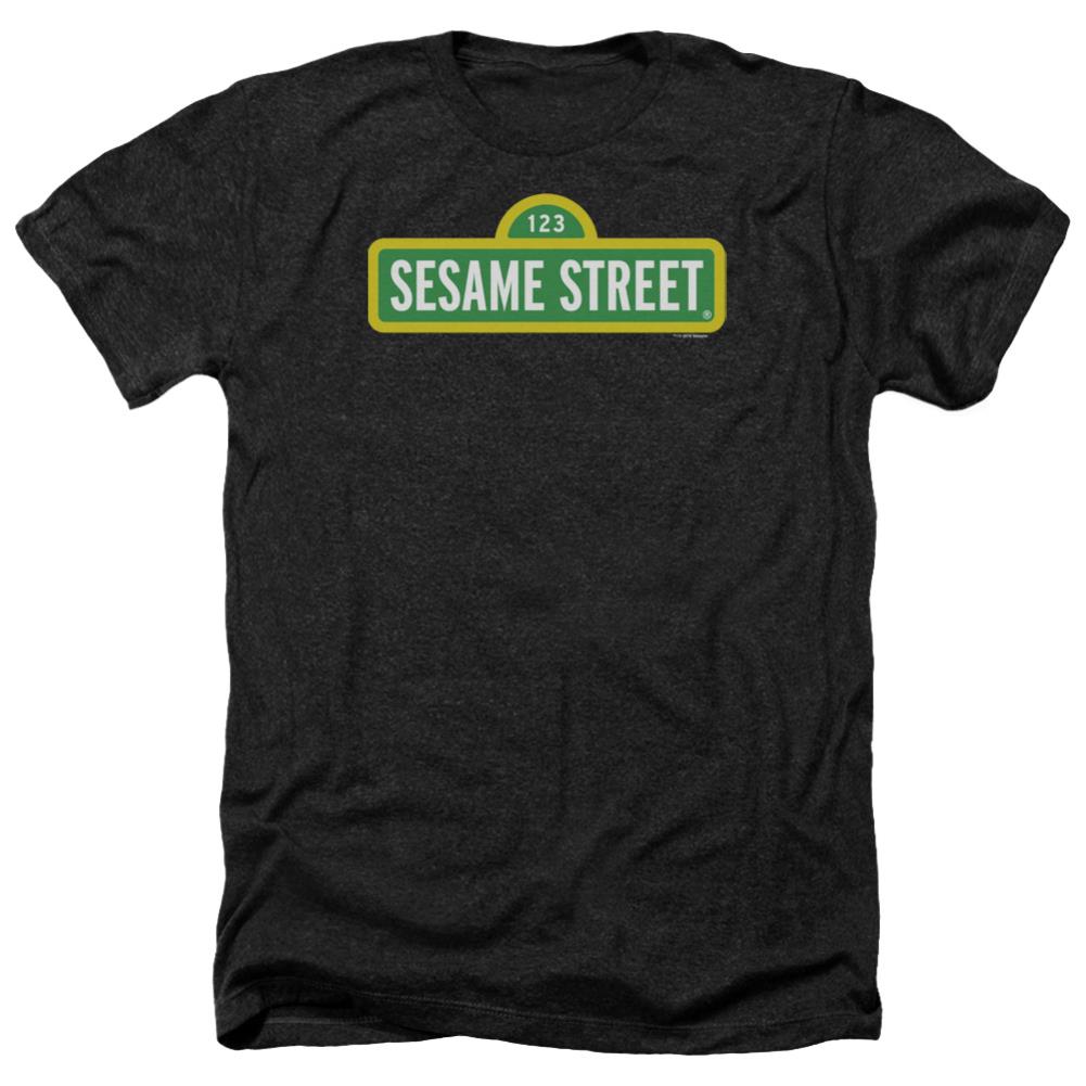 Sesame Street Logo Men's 30/1 Heather 60 40 Poly Short-Sleeve T-Shirt