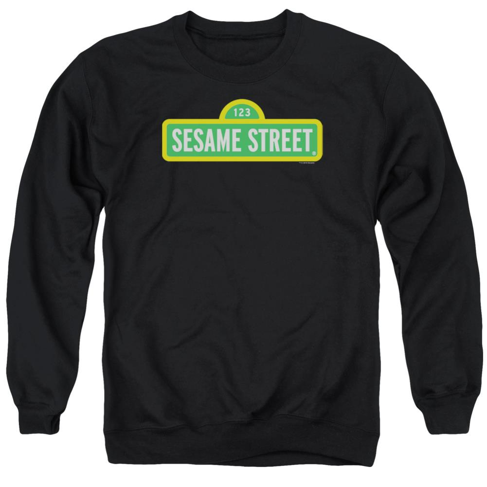 Sesame Street Logo Men's Crewneck 50 50 Poly Long-Sleeve T-Shirt
