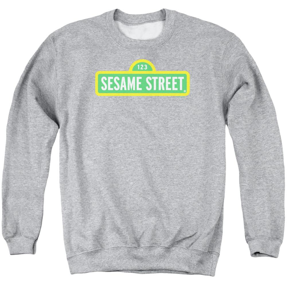 Sesame Street Logo Men's Crewneck 50 50 Poly Long-Sleeve T-Shirt