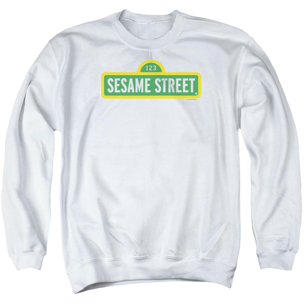 Sesame Street Logo Men's Crewneck 50 50 Poly Long-Sleeve T-Shirt
