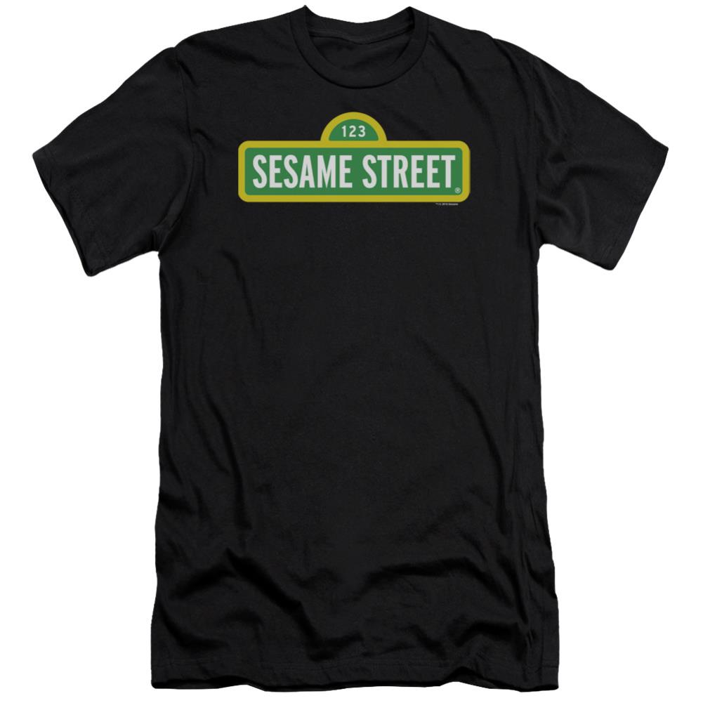 Sesame Street Logo Men's Ultra-Soft 30/1 Cotton Slim Short-Sleeve T-Shirt