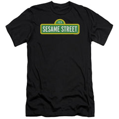 Sesame Street Logo Men's Ultra-Soft 30/1 Cotton Slim Short-Sleeve T-Shirt