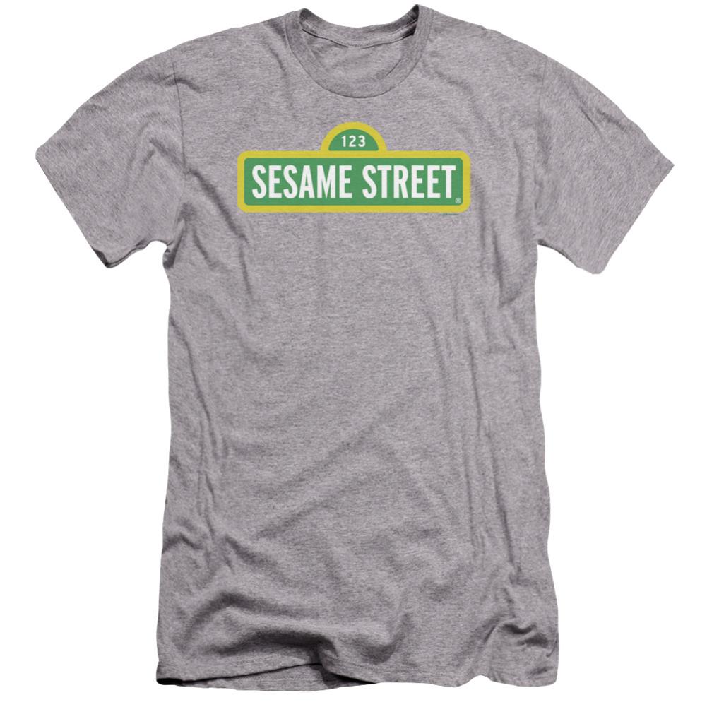 Sesame Street Logo Men's Ultra-Soft 30/1 Cotton Slim Short-Sleeve T-Shirt