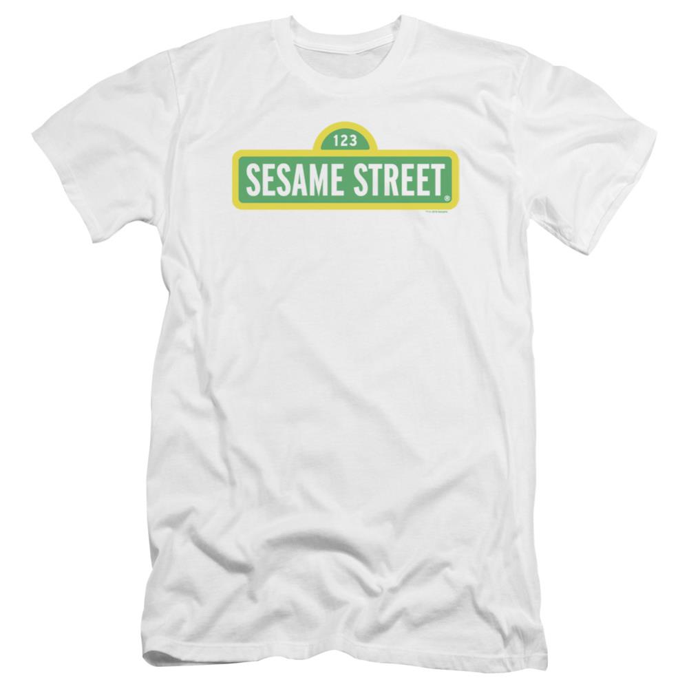 Sesame Street Logo Men's Ultra-Soft 30/1 Cotton Slim Short-Sleeve T-Shirt
