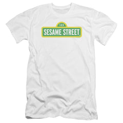 Sesame Street Logo Men's Ultra-Soft 30/1 Cotton Slim Short-Sleeve T-Shirt