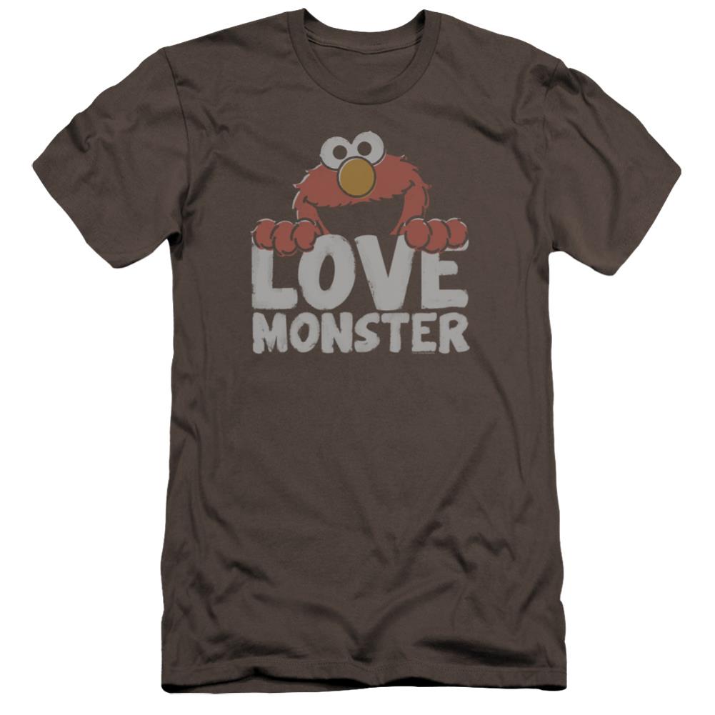 Sesame Street Love Monster Men's Ultra-Soft 30/1 Cotton Slim Short-Sleeve T-Shirt