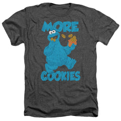 Sesame Street More Cookies Men's 30/1 Heather 60 40 Poly Short-Sleeve T-Shirt