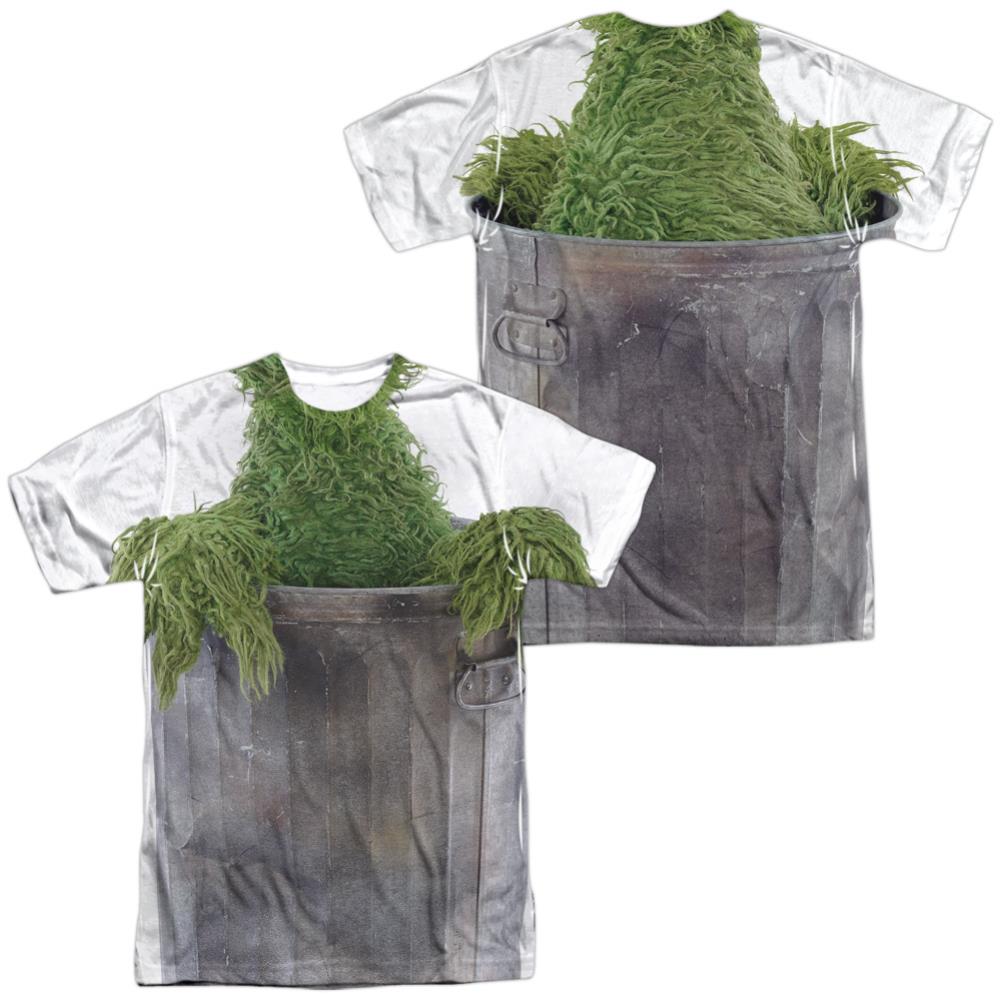 Sesame Street Oscar Costume (Front/Back Print) Men's Regular Fit Polyester Short-Sleeve T-Shirt
