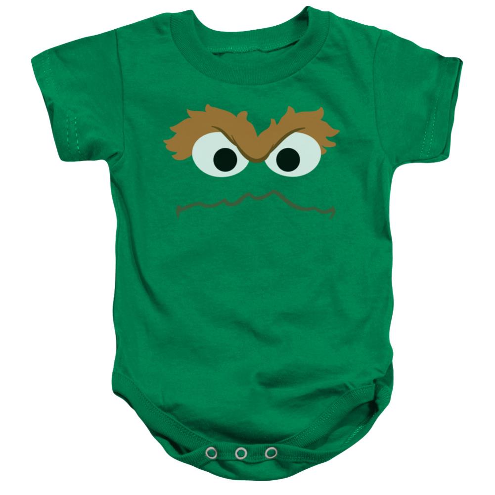 Sesame Street Oscar The Grouch Face Infant's Cotton SS Snapsuit