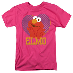 Sesame Street Patterned Elmo Heart Men's 18/1 Cotton Short-Sleeve T-Shirt