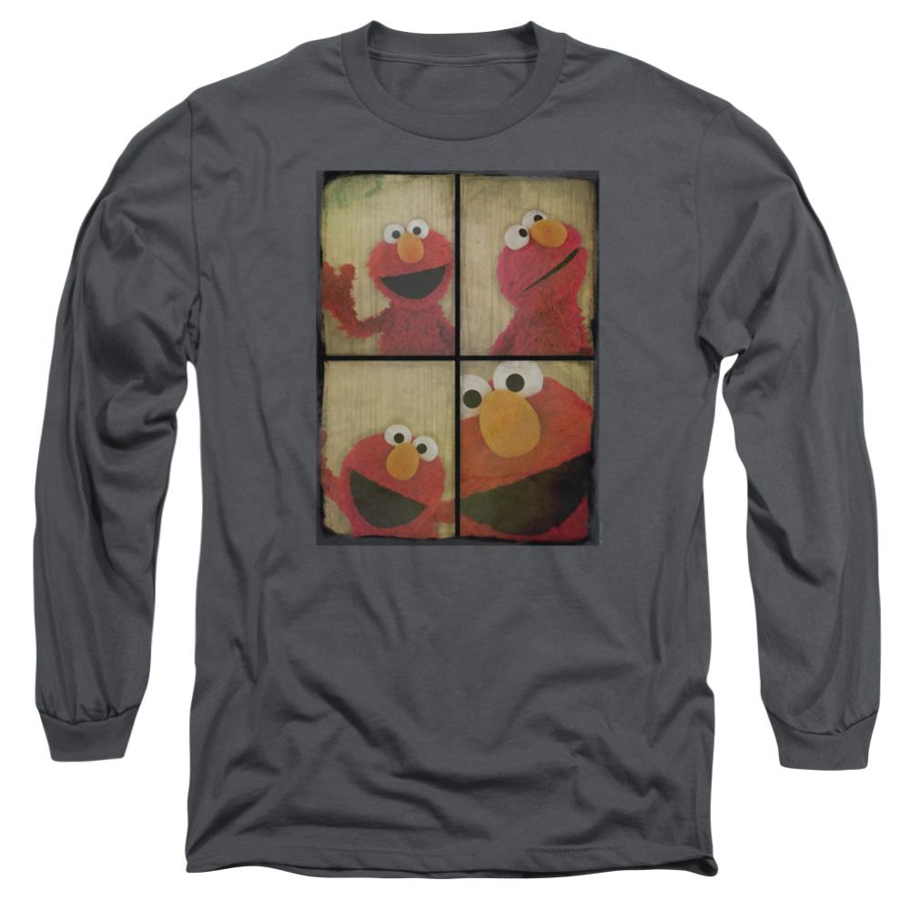 Sesame Street Photo Booth Elmo Men's 18/1 Cotton Long-Sleeve T-Shirt