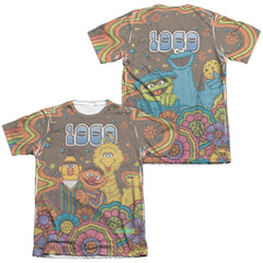 Sesame Street Psychedelic 69 (Front/Back Print) Men's Regular Fit Poly Cotton Short-Sleeve T-Shirt