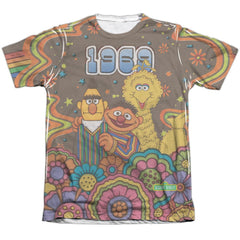 Sesame Street Psychedelic 69 Men's Regular Fit Poly Cotton Short-Sleeve T-Shirt