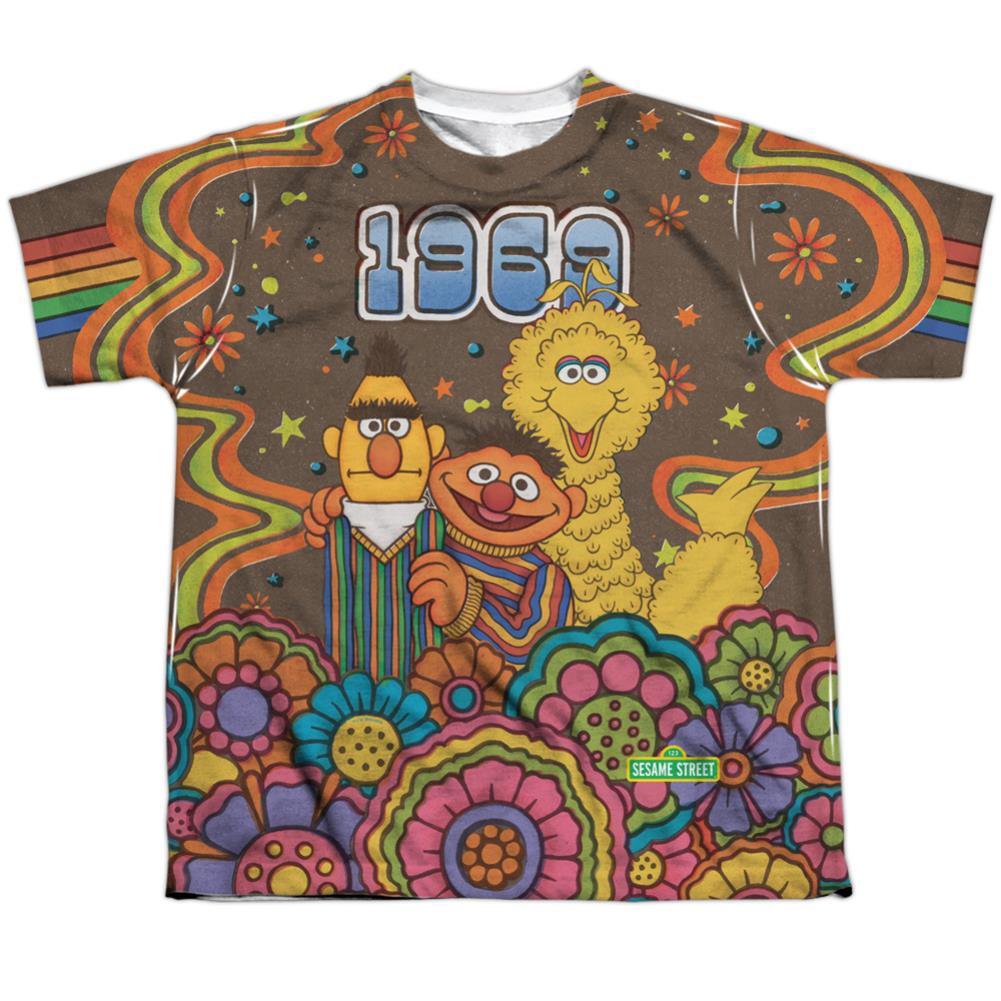 Sesame Street Psychedelic 69 Youth Regular Fit Poly Short-Sleeve T-Shirt