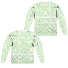 Sesame Street Puzzle Pattern (Front/Back Print) Men's Regular Fit Polyester Long-Sleeve T-Shirt