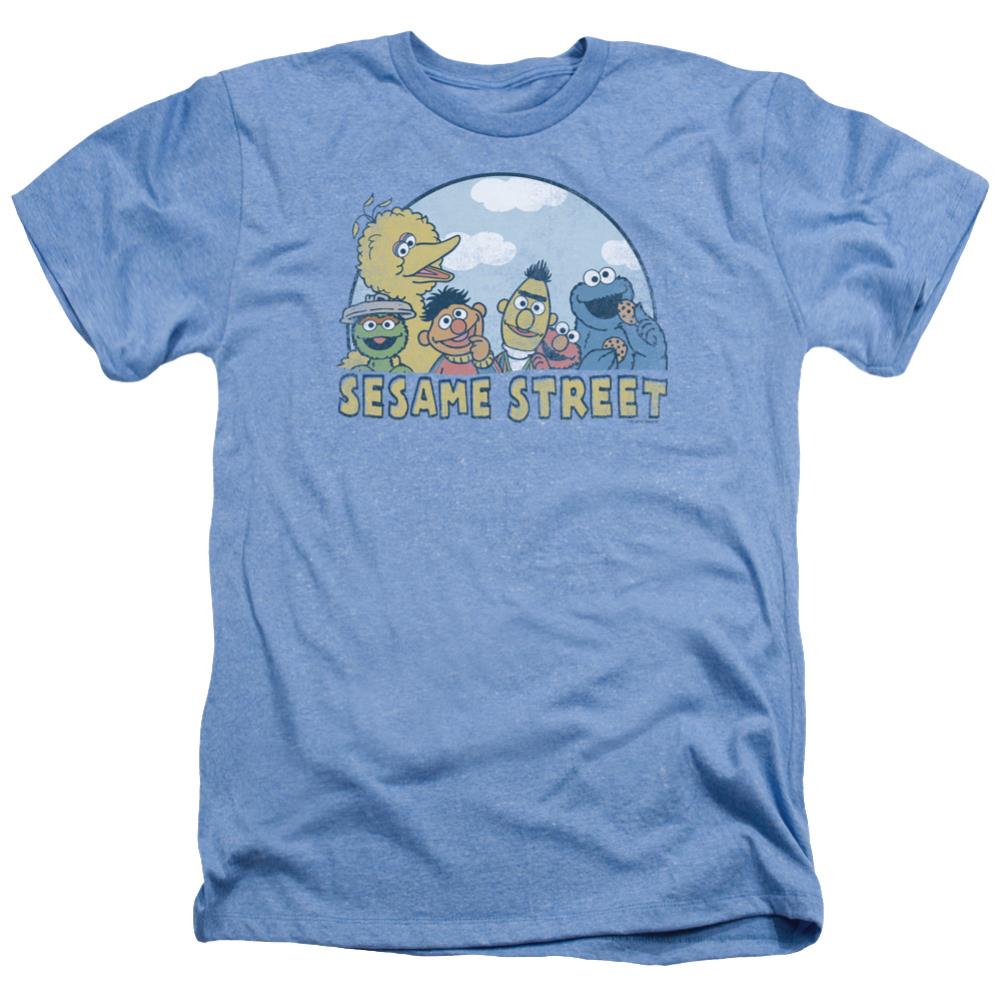 Sesame Street Sesame Group Men's 30/1 Heather 60 40 Poly Short-Sleeve T-Shirt