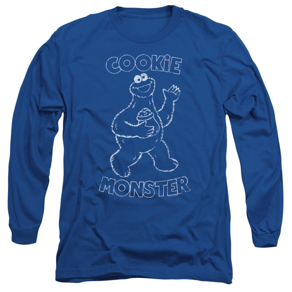 Sesame Street Simple Cookie Men's 18/1 Cotton Long-Sleeve T-Shirt