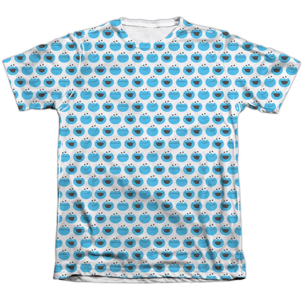 Sesame Street Simple Cookie Pattern Men's Regular Fit Poly Cotton Short-Sleeve T-Shirt