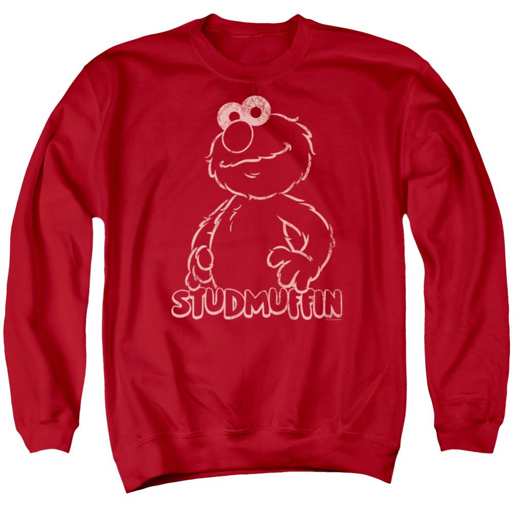 Sesame Street Studmuffin Men's Crewneck 50 50 Poly Long-Sleeve T-Shirt