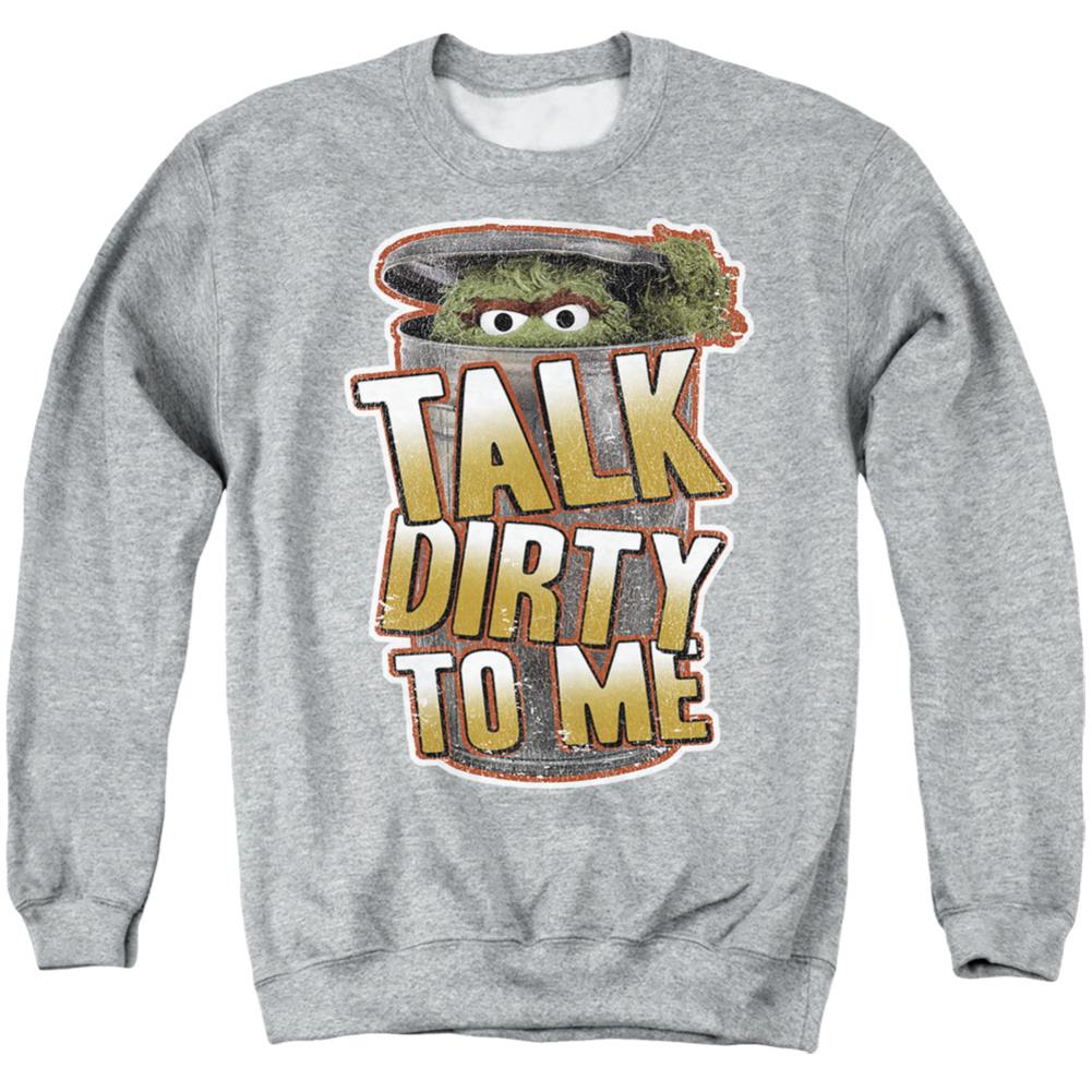 Sesame Street Talk Dirty To Me Men's Crewneck 50 50 Poly Long-Sleeve T-Shirt