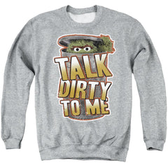 Sesame Street Talk Dirty To Me Men's Crewneck 50 50 Poly Long-Sleeve T-Shirt