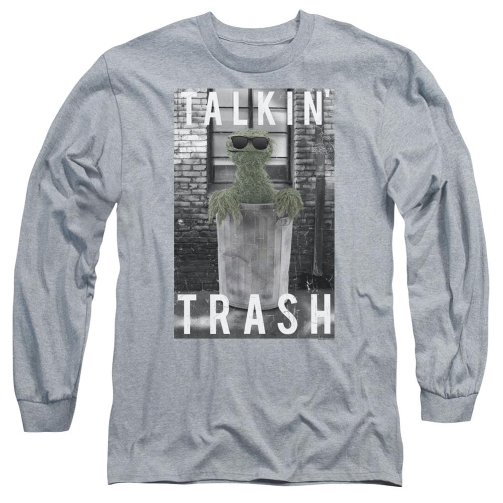 Sesame Street Talkin Trash Men's 18/1 Cotton Long-Sleeve T-Shirt