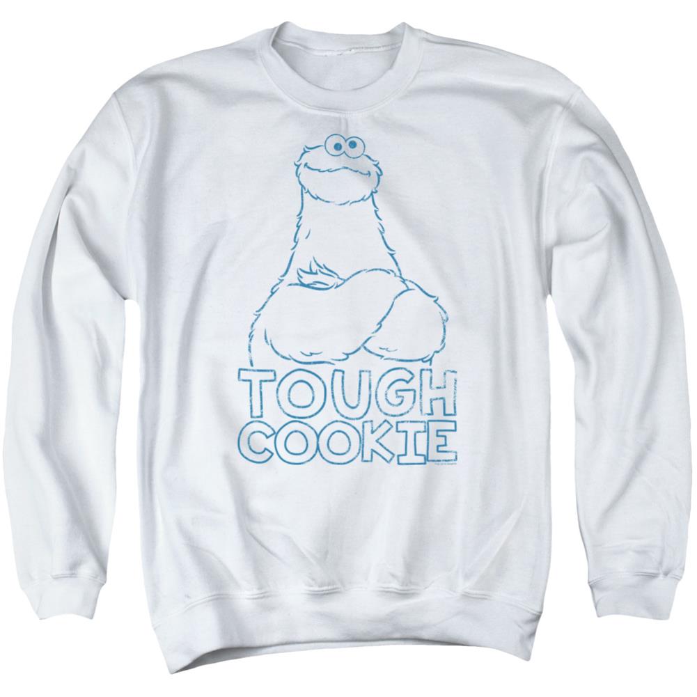 Sesame Street Tough Cookie Men's Crewneck 50 50 Poly Long-Sleeve T-Shirt