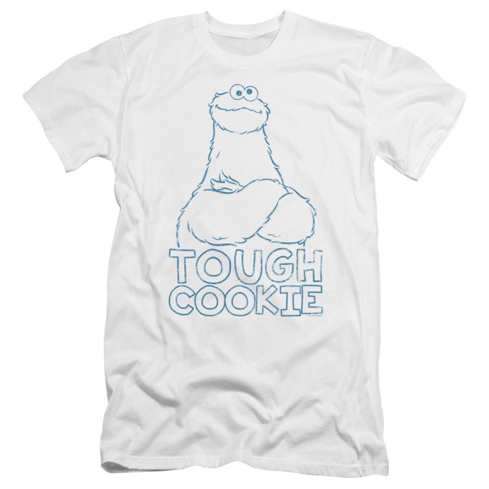 Sesame Street Tough Cookie Men's Ultra-Soft 30/1 Cotton Slim Short-Sleeve T-Shirt