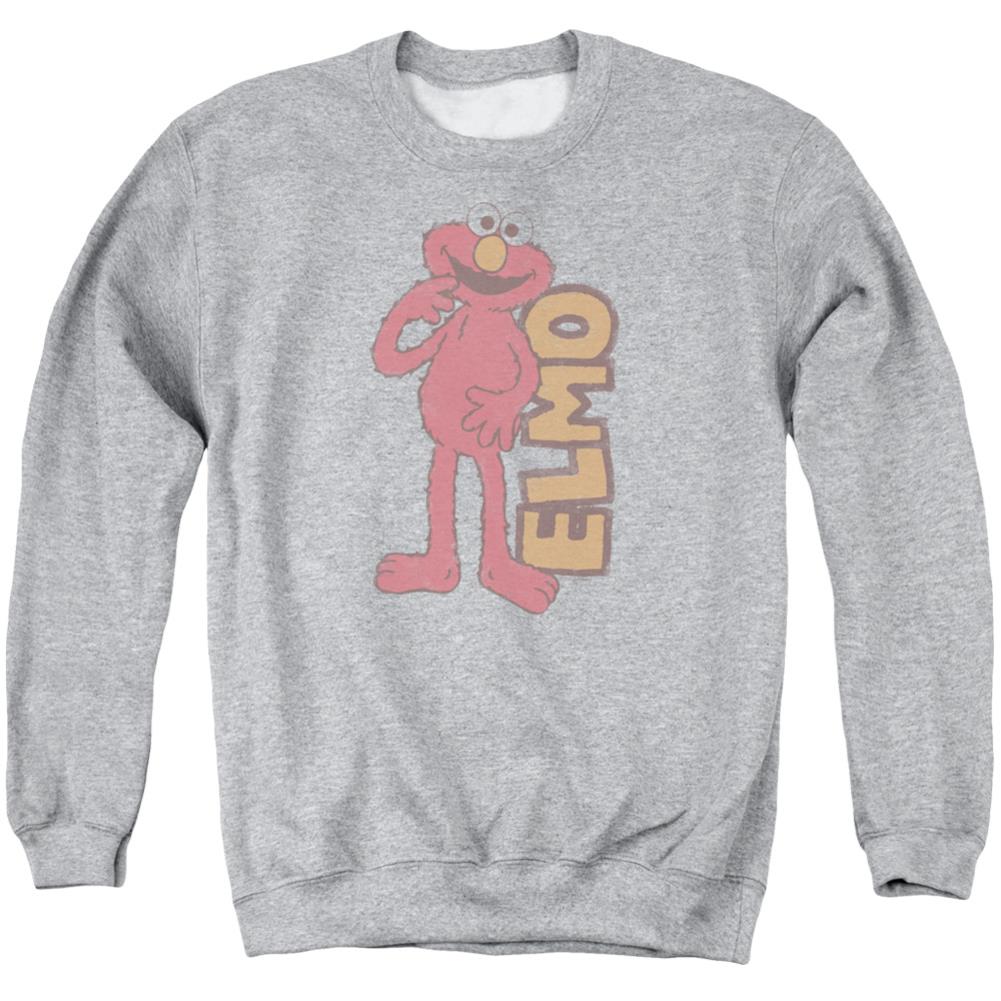 Sesame Street Vintage Elmo Men's Crewneck 50 50 Poly Long-Sleeve T-Shirt
