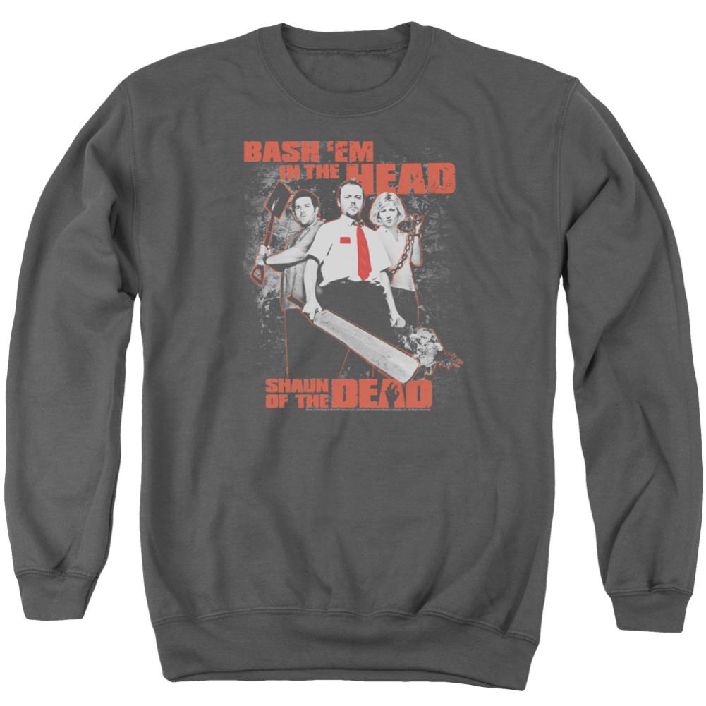 Shaun Of The Dead Bash Em Men's Crewneck 50 50 Poly Long-Sleeve T-Shirt