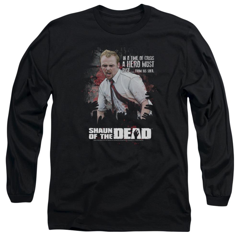 Shaun Of The Dead Hero Must Rise Men's 18/1 Cotton Long-Sleeve T-Shirt