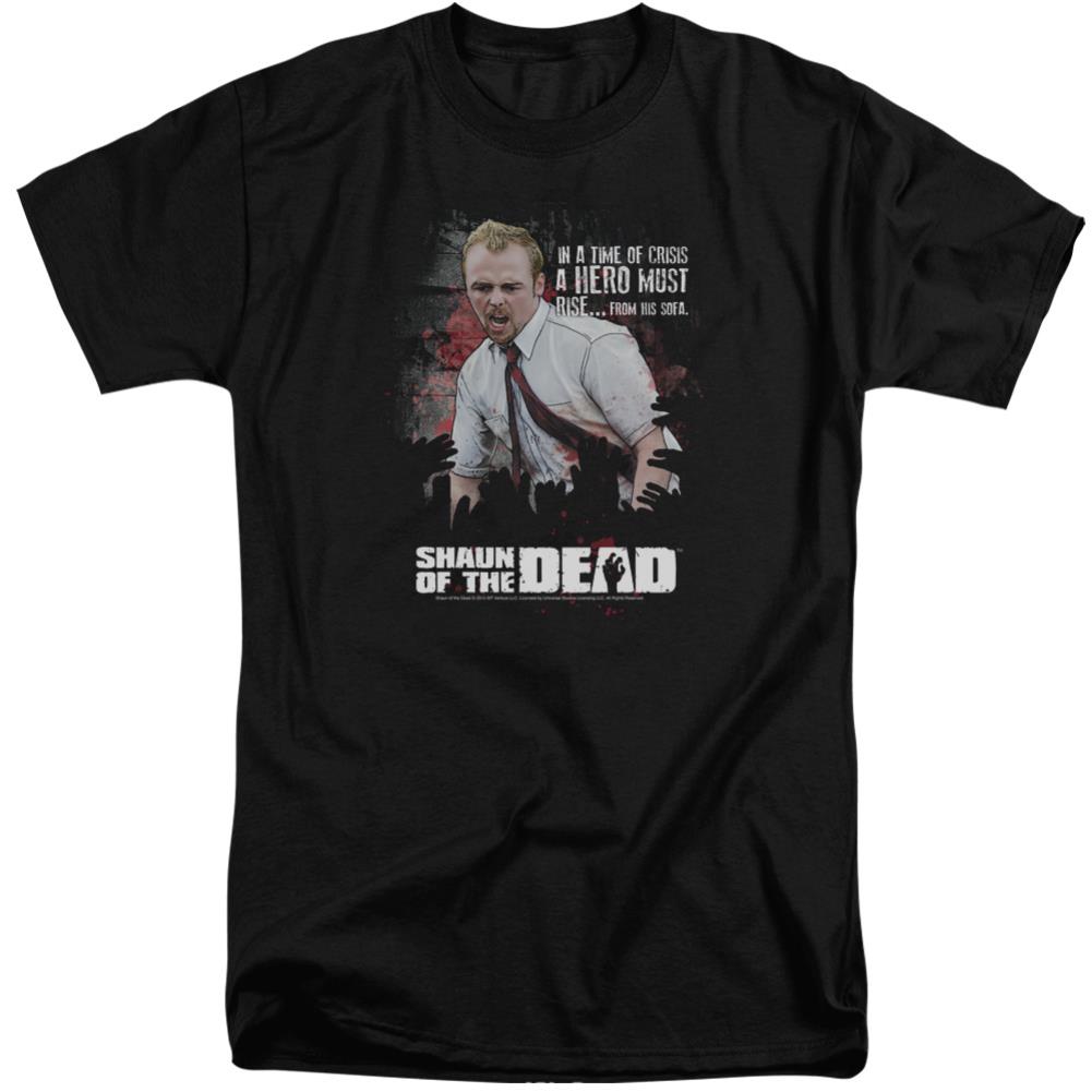 Shaun Of The Dead Hero Must Rise Men's 18/1 Tall Cotton Short-Sleeve T-Shirt