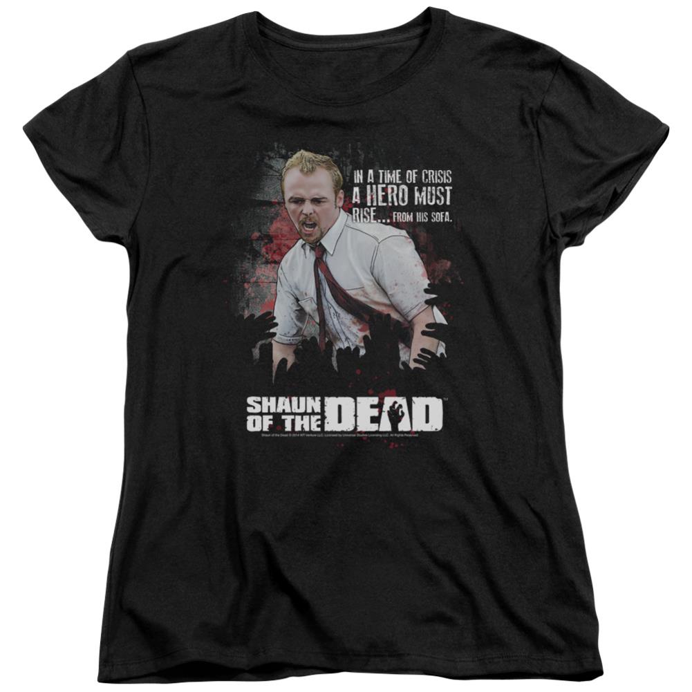 Shaun Of The Dead Hero Must Rise Women's 18/1 Cotton Short-Sleeve T-Shirt