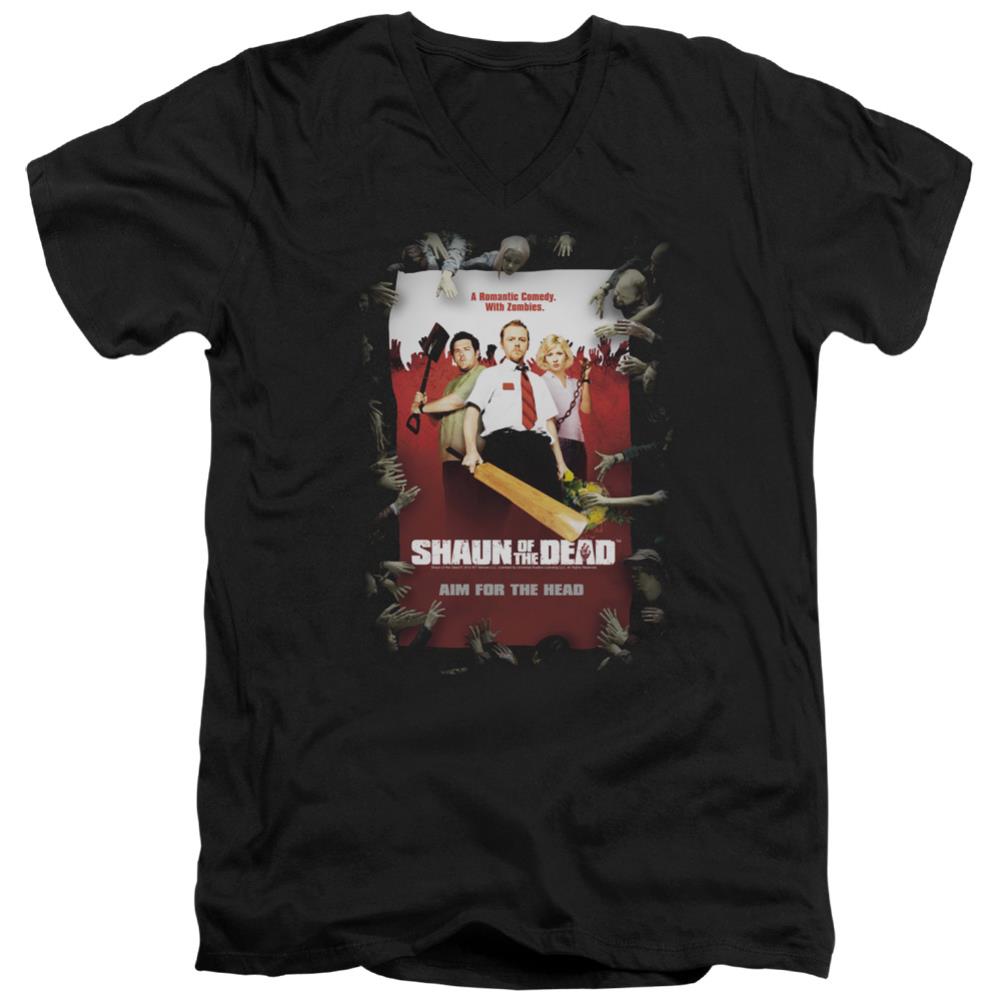 Shaun Of The Dead Poster Men's 30/1 Cotton Slim V-Neck T-Shirt