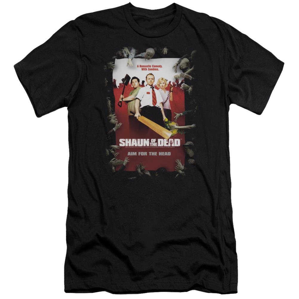 Shaun Of The Dead Poster Men's Ultra-Soft 30/1 Cotton Slim Short-Sleeve T-Shirt