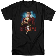 Shazam Movie Blowing Up Men's 18/1 Tall Cotton SS T