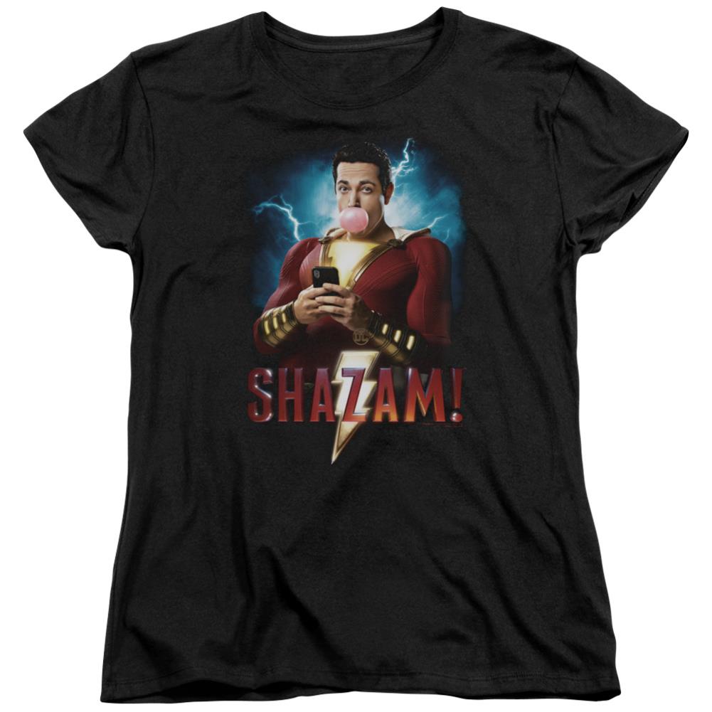 Shazam Movie Blowing Up Women's 18/1 Cotton SS T