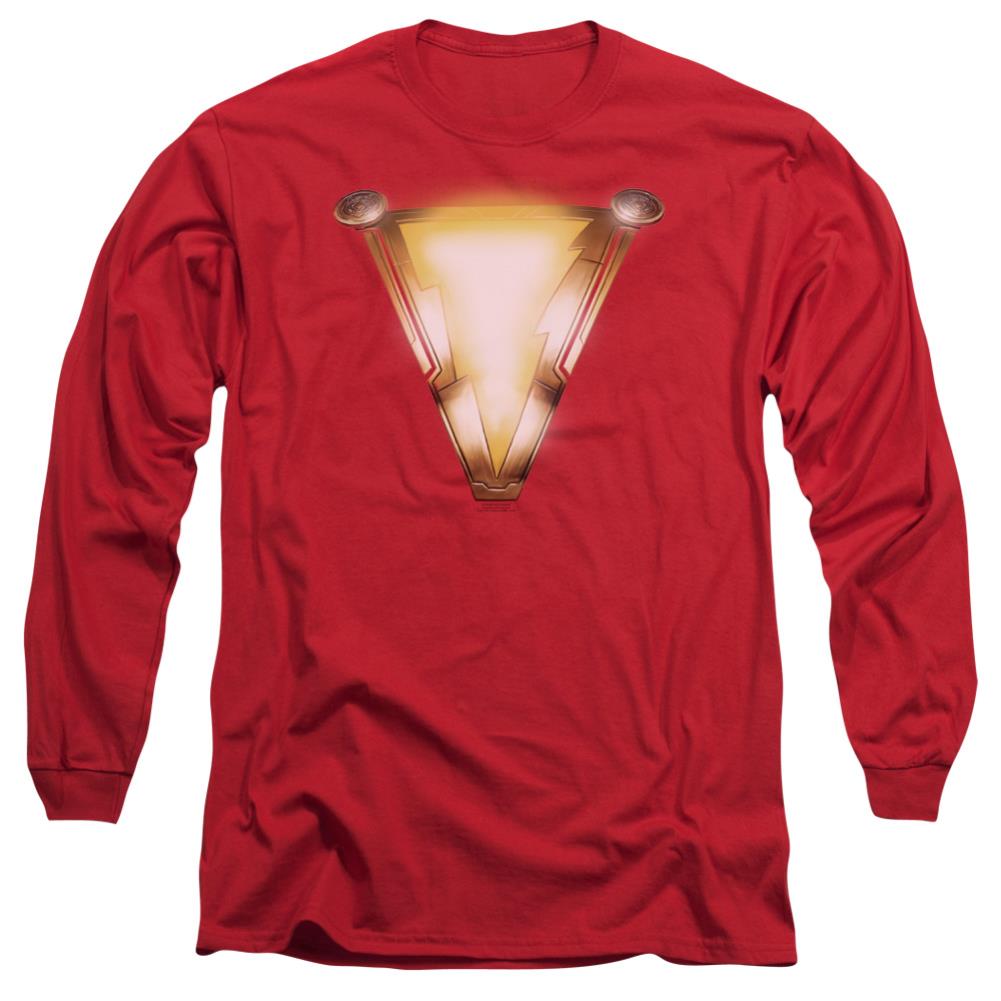 Shazam Movie Bolt Men's 18/1 Cotton LS T